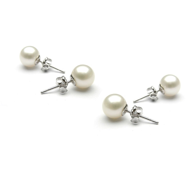 Set of 2 8MM Pearl Earrings Image 2