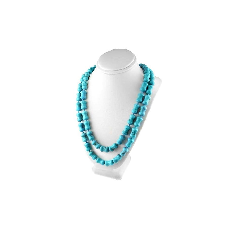 46 Inch Genuine Turquoise Wrap Around Necklace Image 1