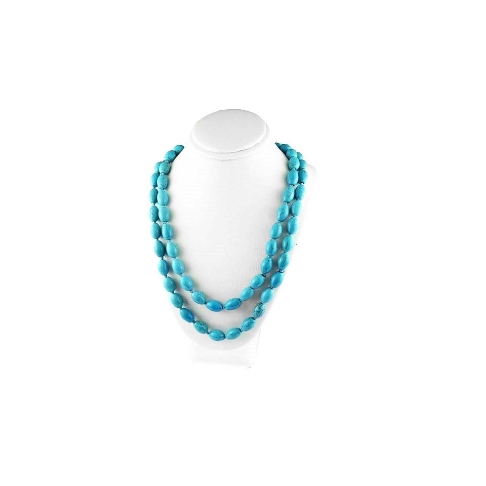 46 Inch Genuine Turquoise Wrap Around Necklace Image 2