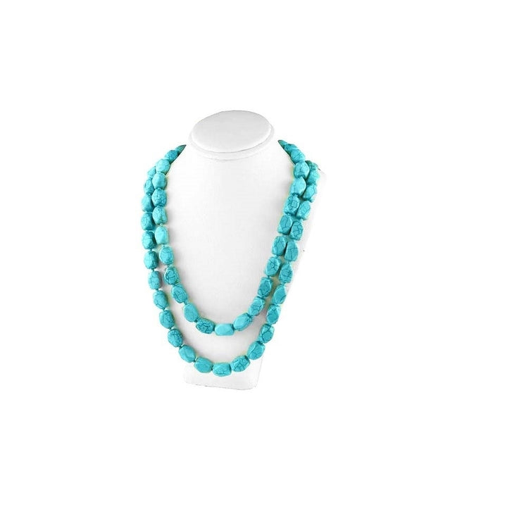 46 Inch Genuine Turquoise Wrap Around Necklace Image 3