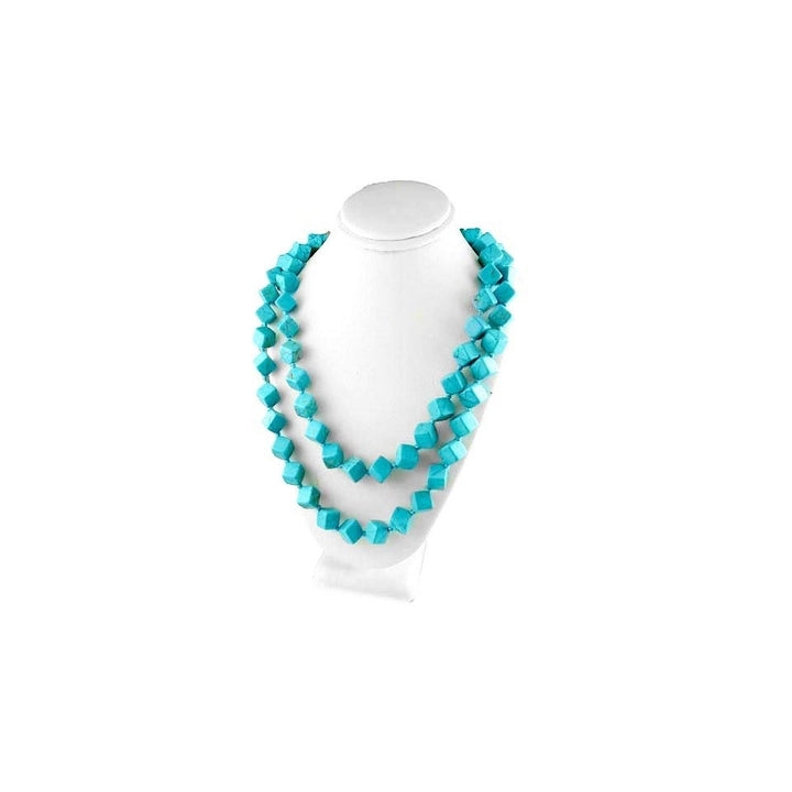 46 Inch Genuine Turquoise Wrap Around Necklace Image 4