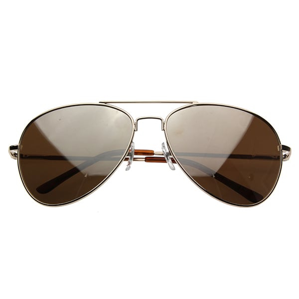 Premium Mirrored Aviator Top Gun Sunglasses w/ Spring Loaded Temples Image 1