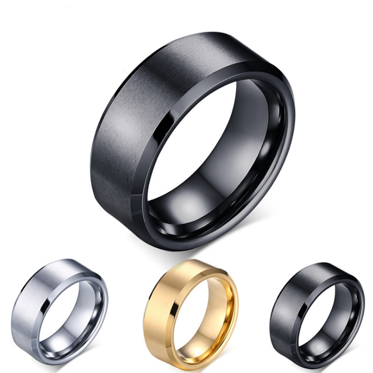 Mens Stainless Steel Comfort Fit Wedding Band Ring Set (3-Piece) Image 1