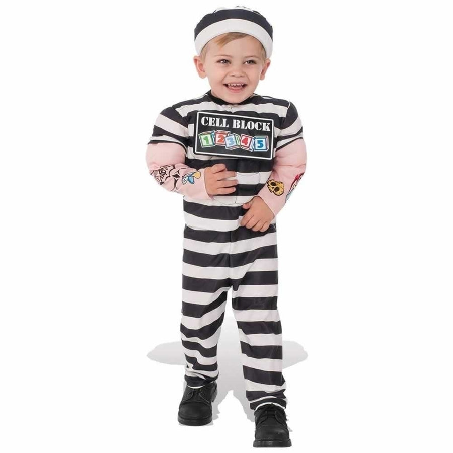 Rubies Lil Prisoner Costume Striped Jailbird Outfit Kids Size S 4 6 Model 510335 Image 1