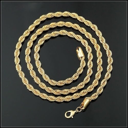 14K Gold Filled 2MM Rope Chain 24" Unisex Image 1