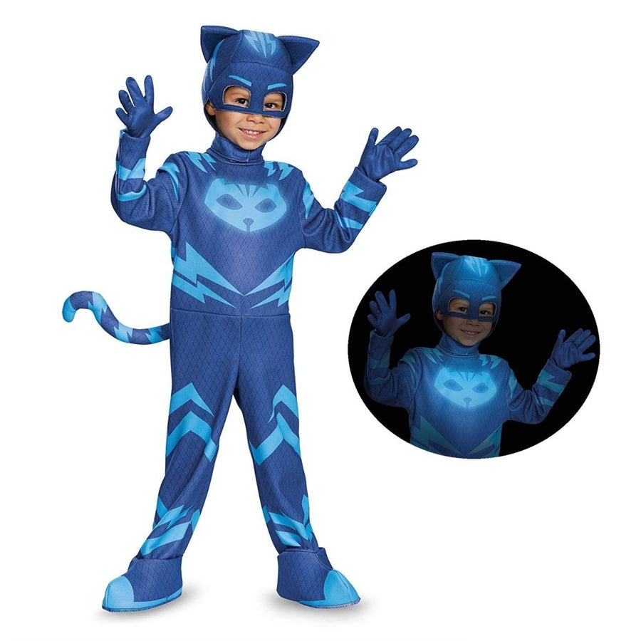 Disguise PJ Masks Catboy Glow-in-Dark Deluxe Costume Size S 2T Toddler Outfit Image 1