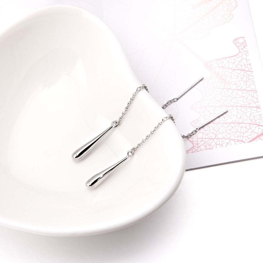Italian Sterling Silver Threader Drop Earrings Image 4