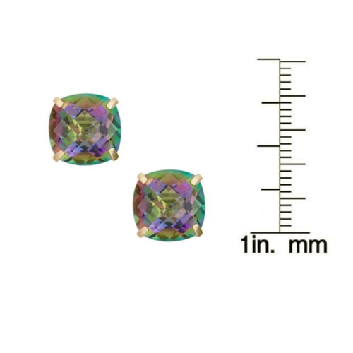 3.50 CTTW Genuine Mystic Topaz Stud Earrings in 18K Gold Plating Image 3