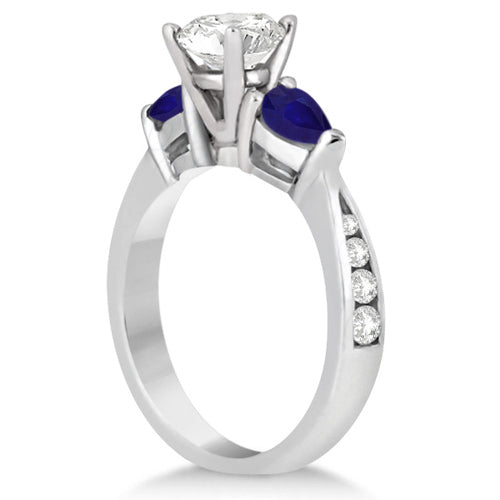 Lab-Created Sapphire and Cubic Zirconia Halo Ring CZ Ring Image 2