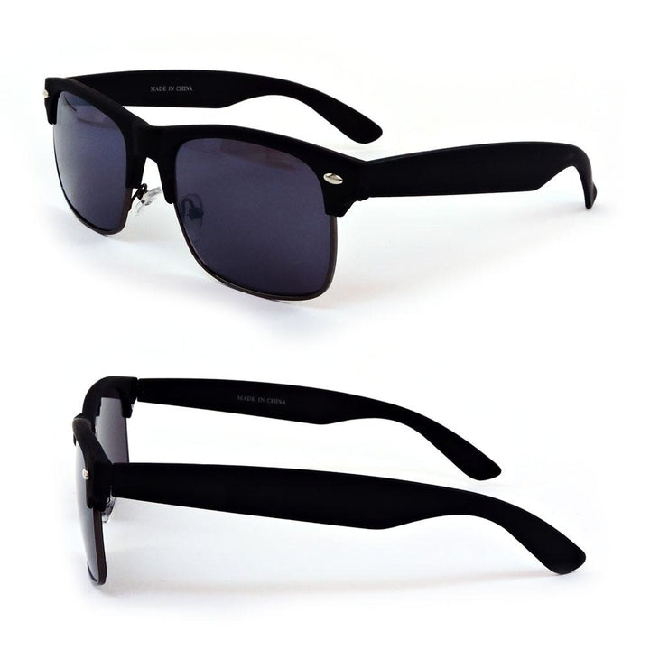 Retro Style Large Rectangle Frame Man or Womens Sunglasses Image 2