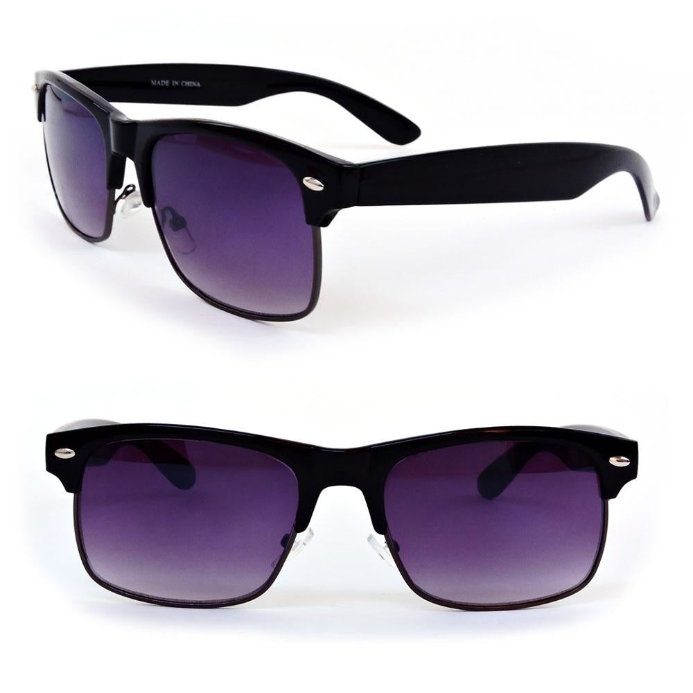 Retro Style Large Rectangle Frame Man or Womens Sunglasses Image 1