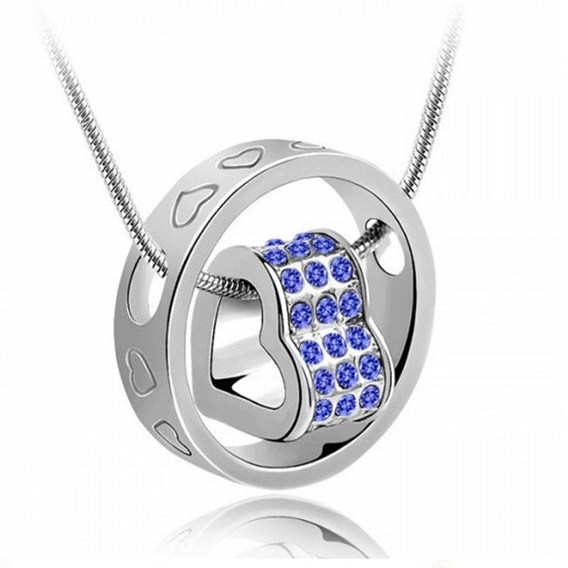 Womens CZ Heart Ring Pendant Necklace Heart Necklace Image 1