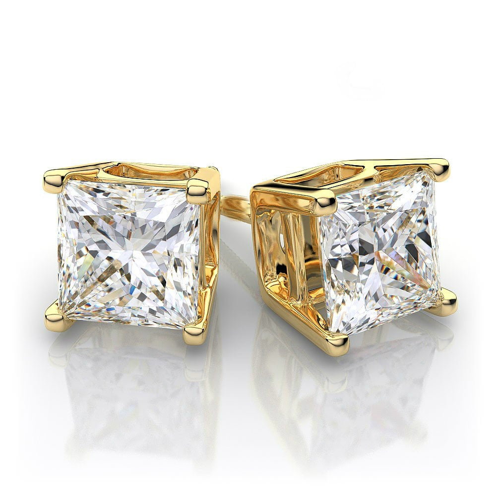 18K Gold Plated Stud Earrings Round Men Women 2PC CZ Earrings Set Image 3