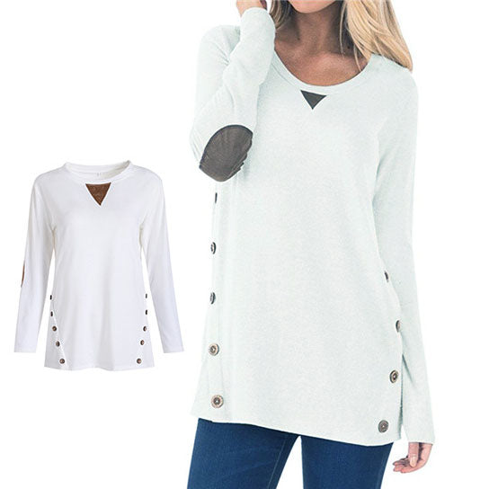 Long Sleeve Elbow Patch Tunic  Tops Image 4