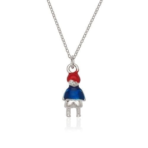 18k White Gold Filled High Polish Finsh  BOY Charm And Chain Image 1