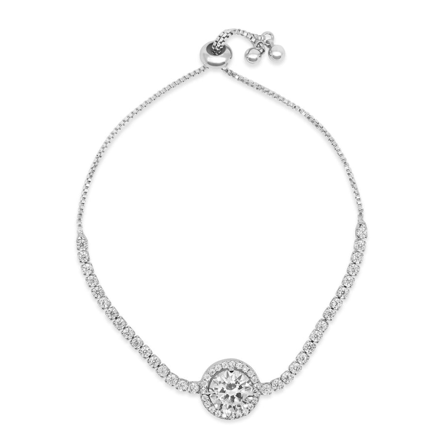 Amazing Luxurious Classic White Micro Pava Round Crystal Round Bracelet Image 2