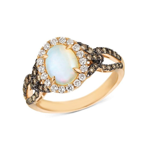 Lab Created Opal and Cubic Zirconia Statement Ring Image 1