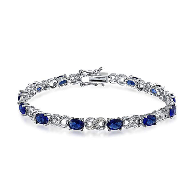 Genuine Sapphire And Diamond Accent Bracelet Image 1