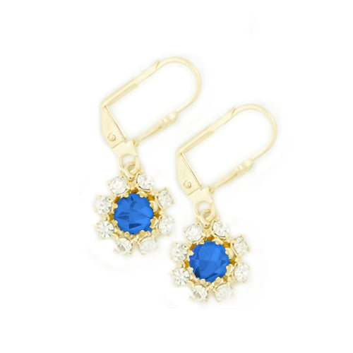 14K Gold Filled Blue Crystal Earring Image 1