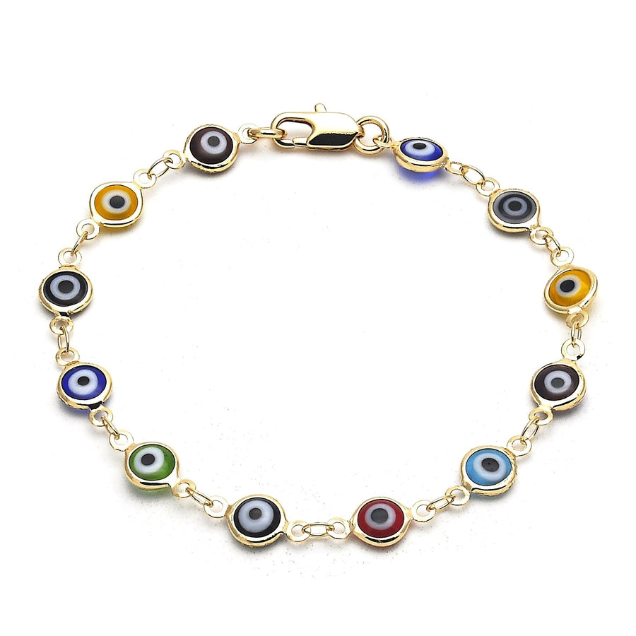 Gold Filled Evil Eye Multi Color Bracelet 8 Image 1