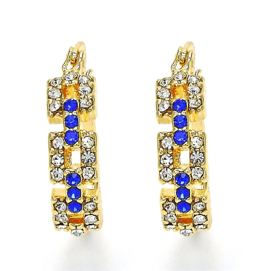 14K Gold Filled Blue Unique Shape Earrings Image 1