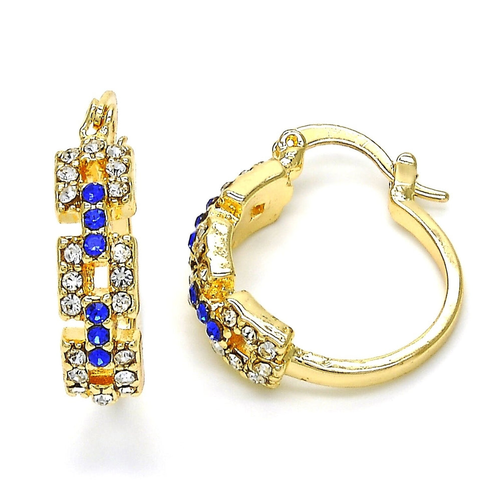 14K Gold Filled Blue Unique Shape Earrings Image 2