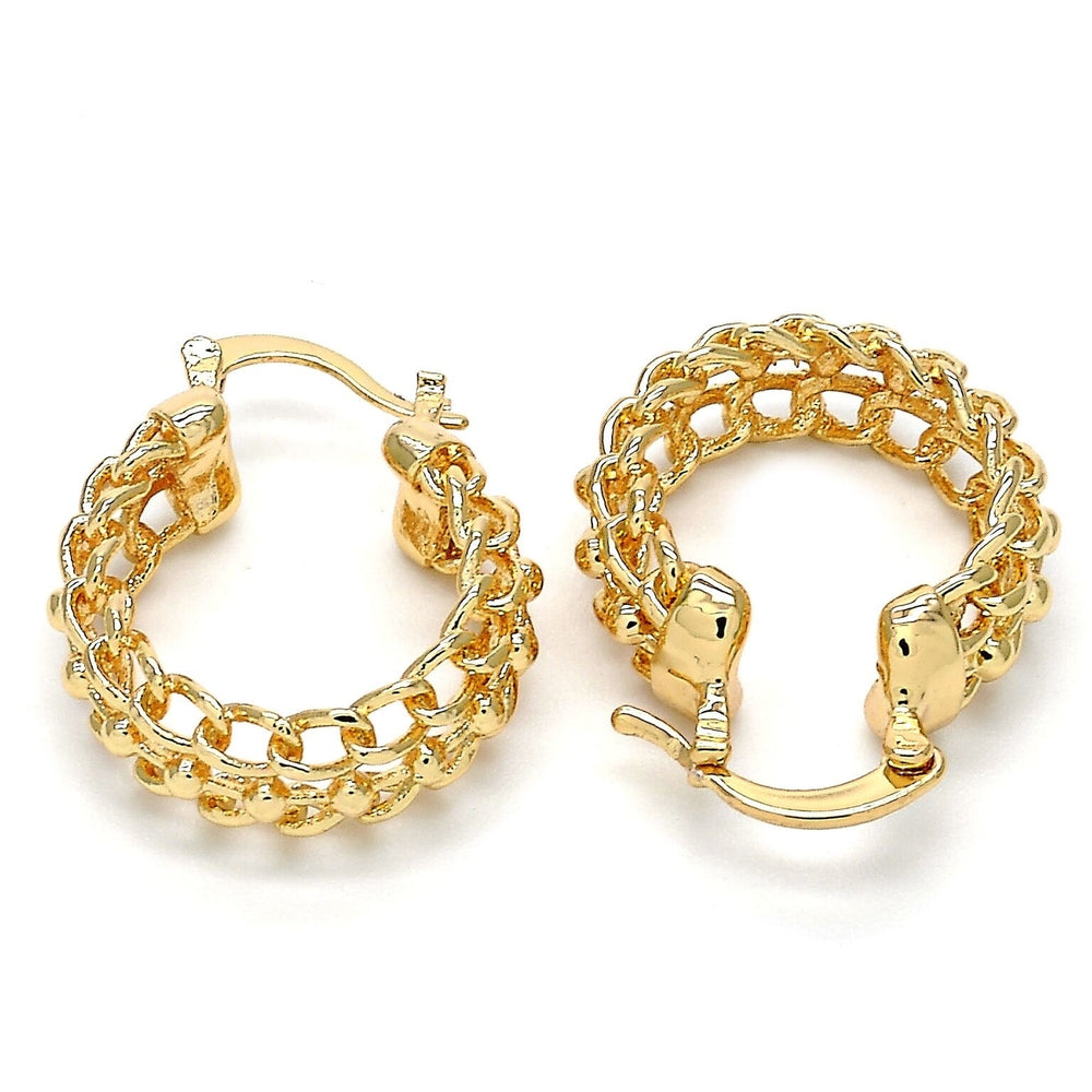 Gold Filled High Polish Finsh Cable Small HOOP Earring 25MM Image 2