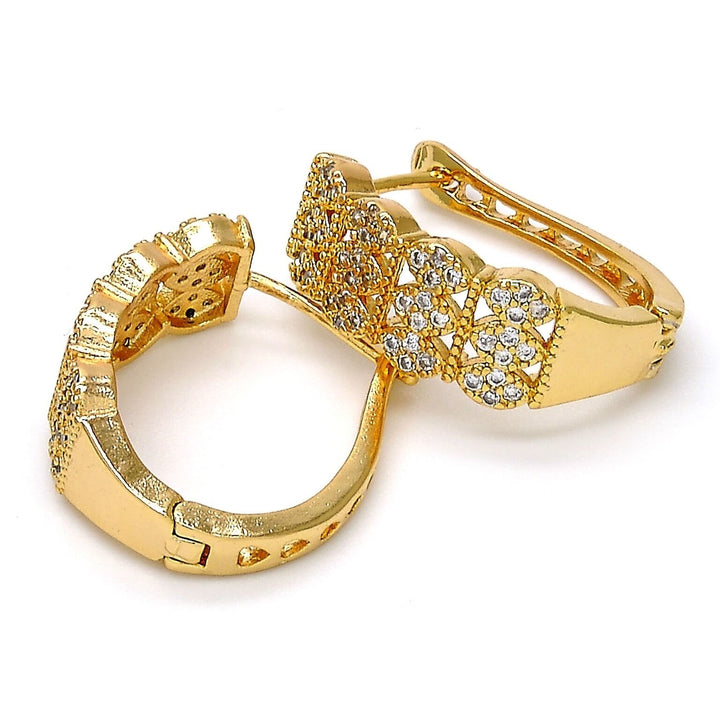 Crystal Huggie Earrings In 18K Yellow Gold Nice Image 1