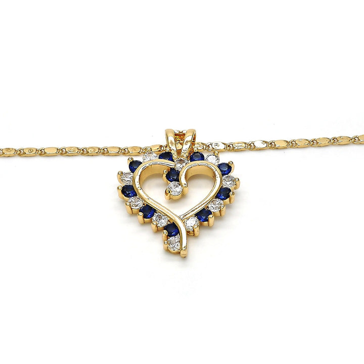 18K Gold Filled High Polish Finsh  Fancy Necklace Heart Design with Micro Pava Setting Image 3