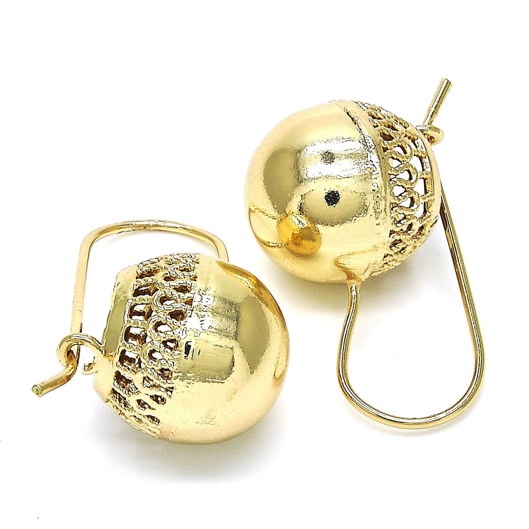 Gold Filled Leverback Earring Polished Finish Golden Tone Image 2