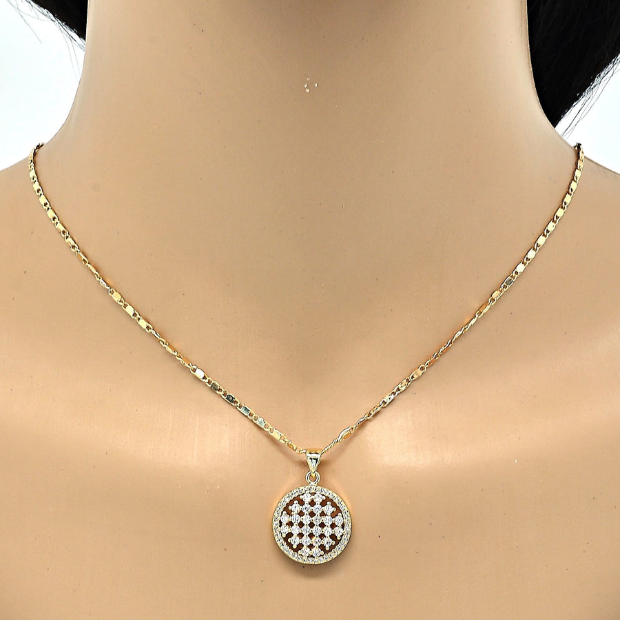 GOLD Filled High Polish Finsh  PENDANT NECKLACE WITH DIAMOND ACCENT Image 1
