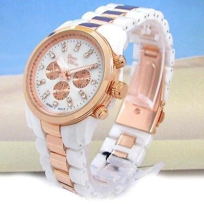 CLEARANCE SALE - Rose Gold White Pearl Bracelet Watch Image 1