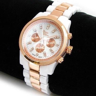 CLEARANCE SALE - Rose Gold White Pearl Bracelet Watch Image 2