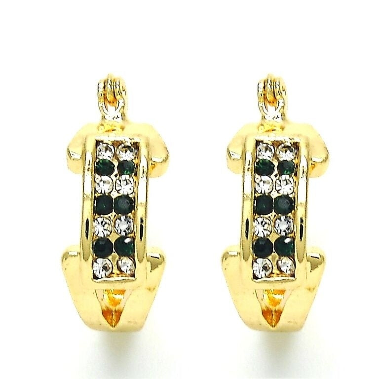 18k Gold Filled Emerald Crystal Earring Image 1