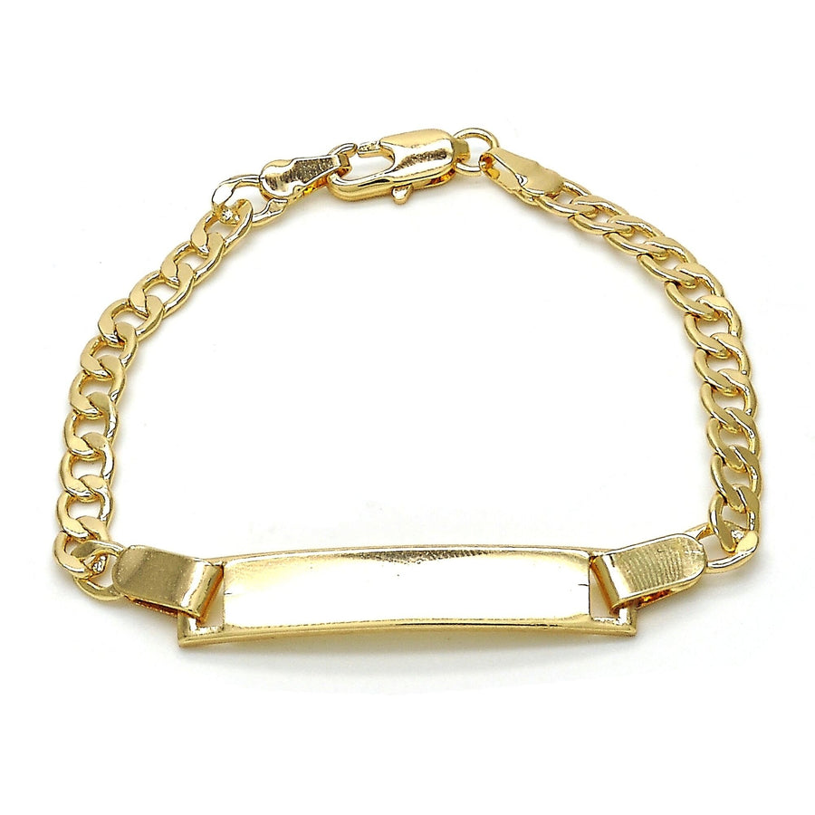 18k Gold Filled High Polish Finsh  Cuban Link Id Bracelet 6 Image 1