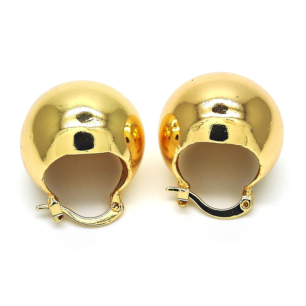 18k Gold Filled High Polish Finsh  Small Hoop Polished Finish Golden Tone Image 2