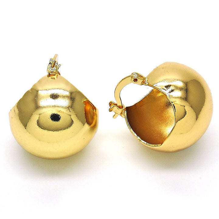 18k Gold Filled High Polish Finsh  Small Hoop Polished Finish Golden Tone Image 1