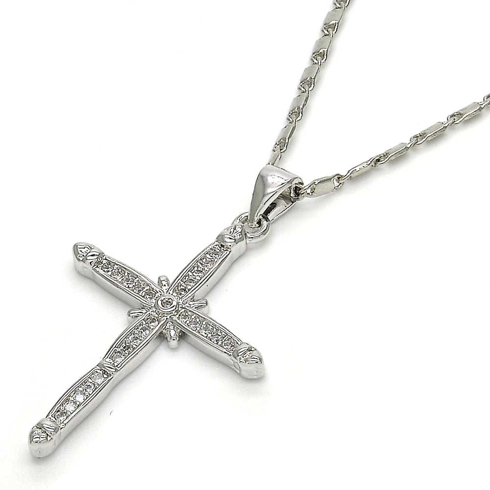 Sterling Silver  made with Crystal Cross Pendant Image 2