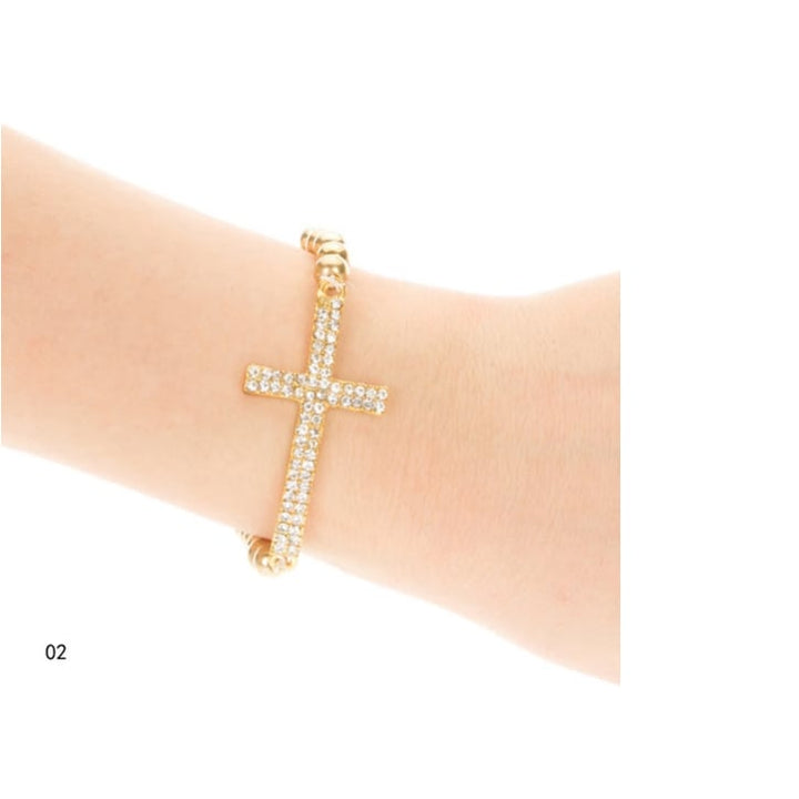 18kt Gold Filled Cross Elasticity Bracelet Image 1