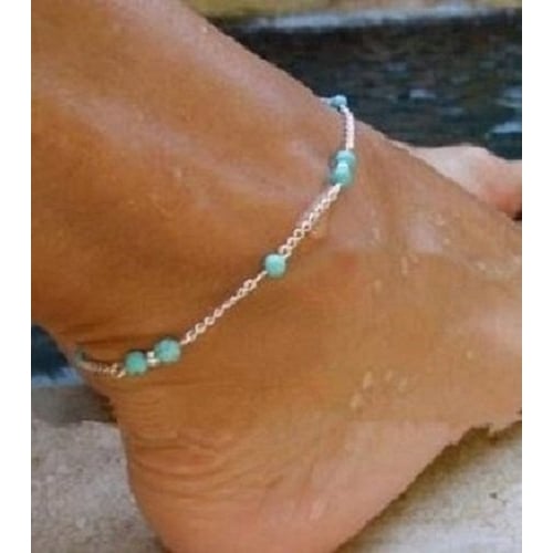 White Rhoudim Plated Elegant Anklet Image 1