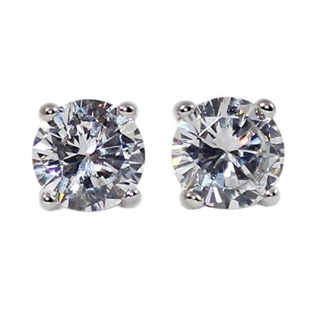 Silver Plated2CTW Round Cut Studs Image 1