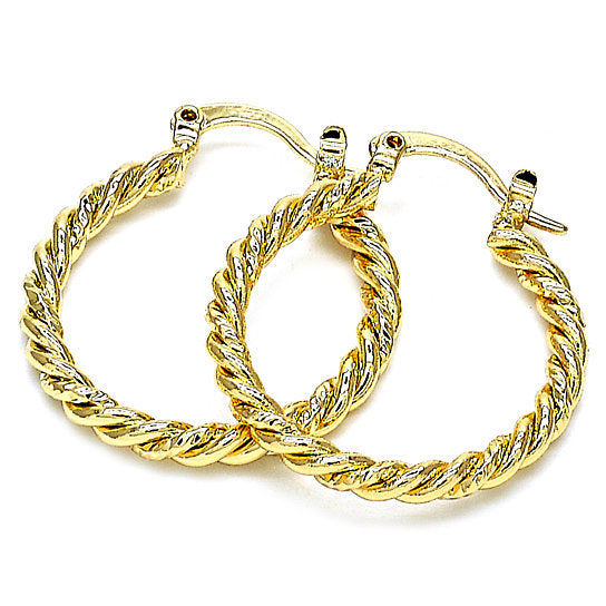 Gold Filled TWIST HOOP EARRING Image 1