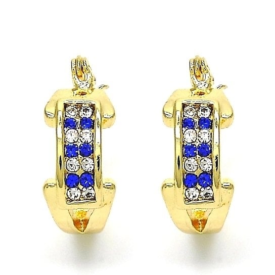 14k Gold Filled Blue CRYSTAL EARRING Image 1