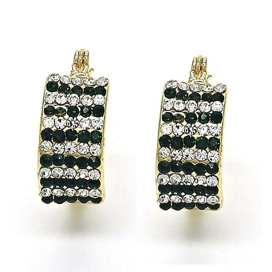 14k Gold Filled Green Crystal Earring Image 1