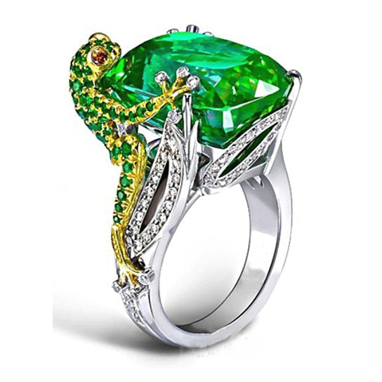 Silver Plated Frog Ring Image 1