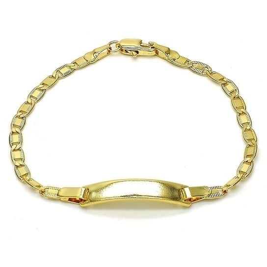 14K Gold Filled Mariner ID Bracelet,Polished Finish,Plateden Tone 6 Image 1