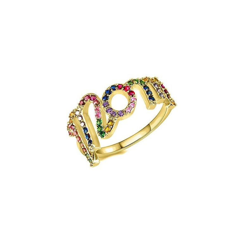 18k Gold Plated Swarovski Crystal Mom Ring Mult. Finishes Image 2