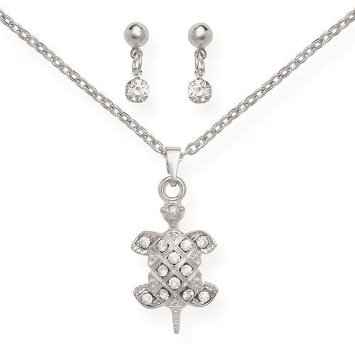 White Gold Filled Turtle Set. Image 1