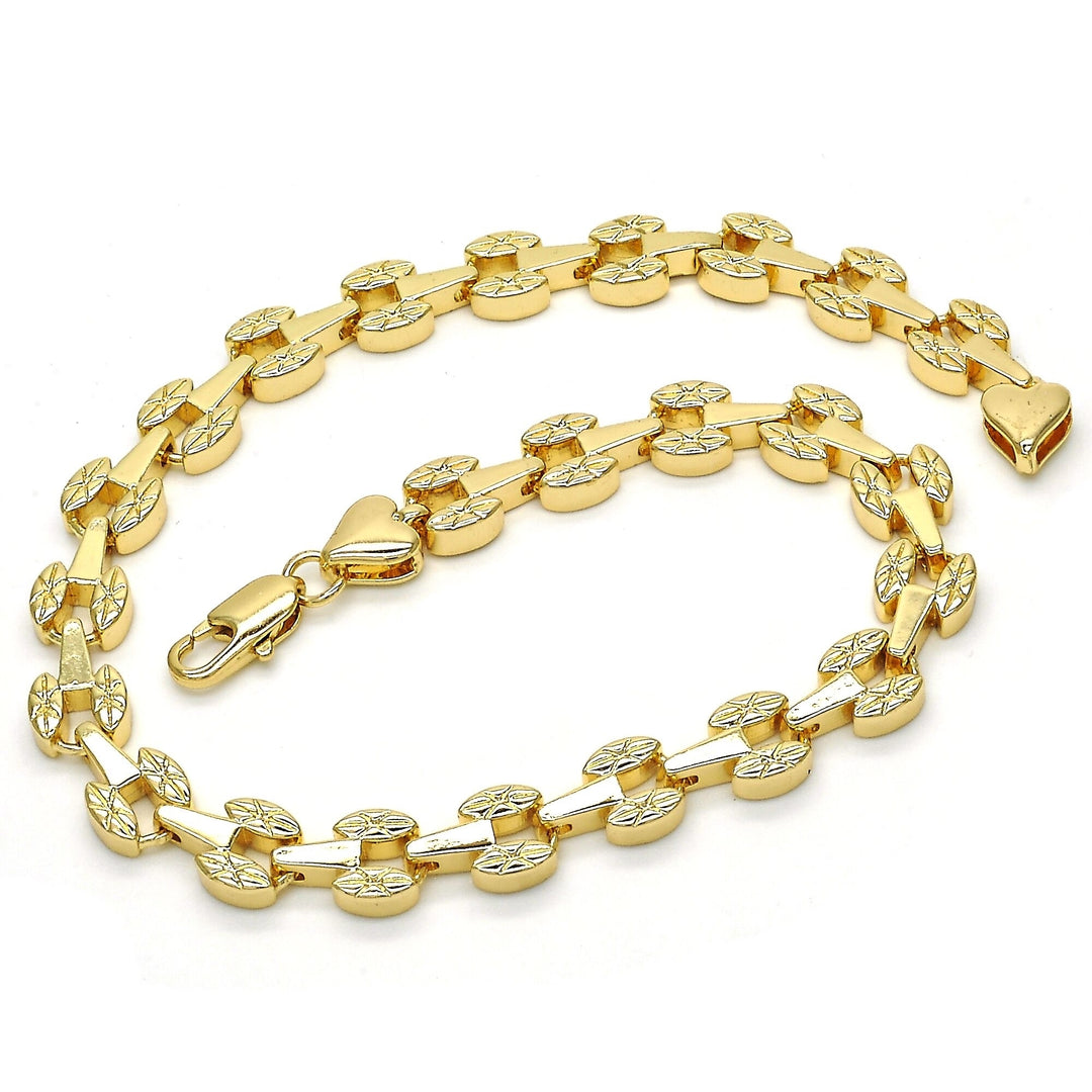 14k Gold Filled Linked Unique Anklet Image 2