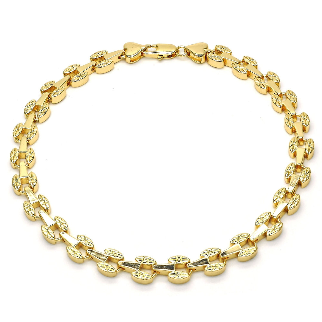 14k Gold Filled Linked Unique Anklet Image 4